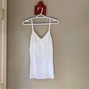 Vintage Shadowline White V Neck Camisole 36